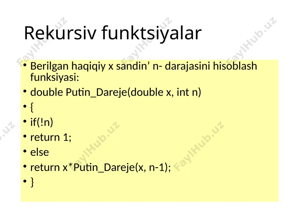 rekursiv funktsiyalar - Page 5