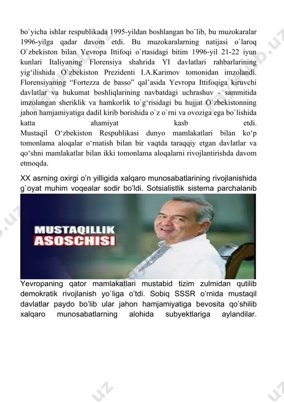 o`zbekistonning jahon hamjamiyatiga qo`shilishi - Page 5