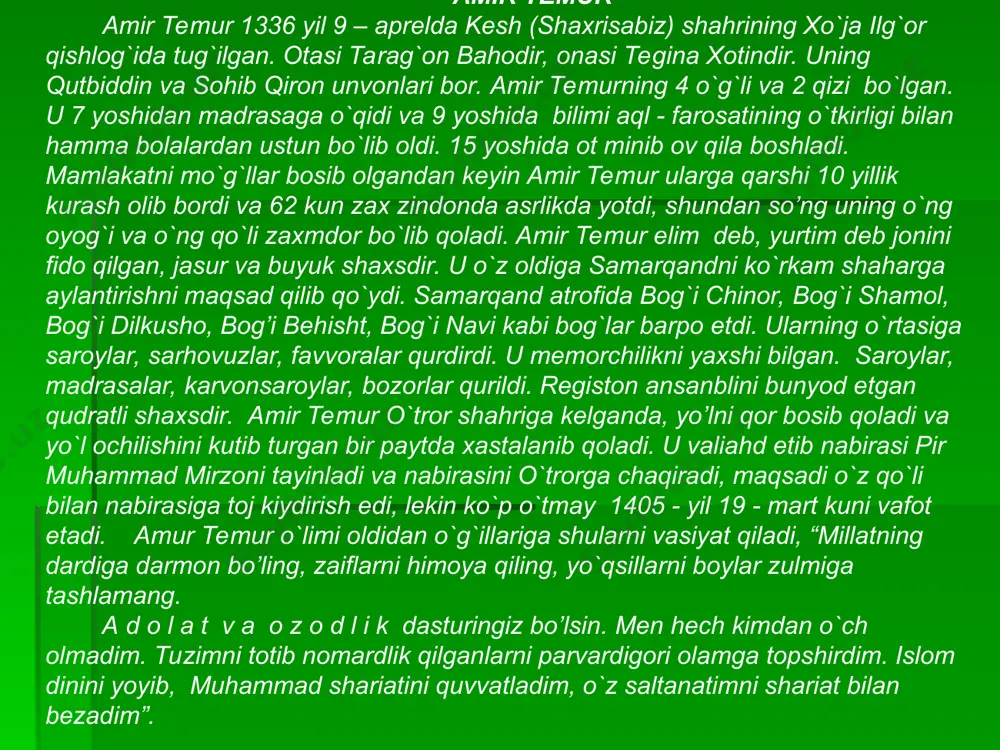amir temur - faxrimiz, g'ururimiz - Page 5