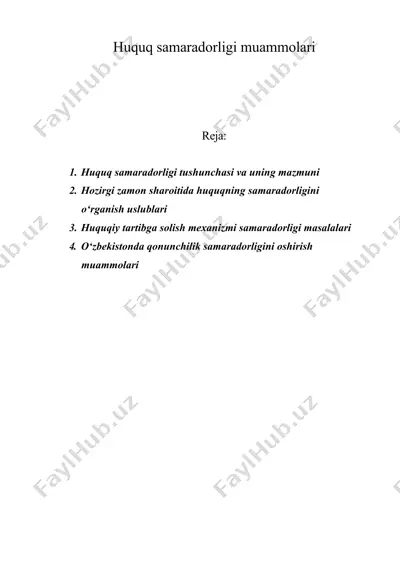 huquq samaradorligi muammolari — DOC