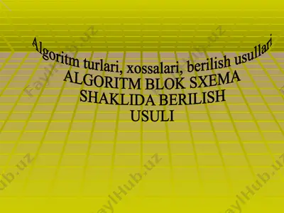 algoritm turlari, xossalari, berilish usullari. algoritm blok sxema shaklida berilish usuli — PPT
