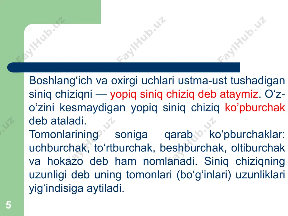 siniq chiziq va uning uzunligi - Page 5