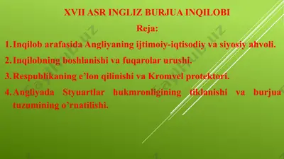 xvii asr ingliz burjuva inqilobi — PPTX