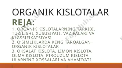 organik kislotalar — PPTX