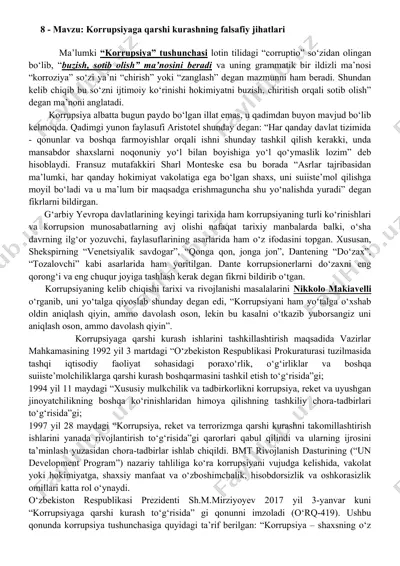 korrupsiyaga qarshi kurashning falsafiy jihatlari — DOC