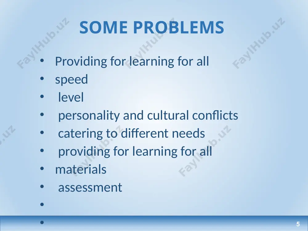 a menu consulting the doctor eating a meal doing the shopping a football game a symphony a wedding climbing a mountain 44 44 collaboration 45 learners work together in order to get better joint results than they could on their own. enables more interaction between students and (potentially) more engagement with the task. enables peer-teaching. 46 46 two types of collaborative activities full-class sharing through: class brainstorm ‘pass it round’ online forums / wikis / other types of sharing pair or group work in-class outside class 47 example 1: another ‘pass it round’ choose any number from between one and ten. 48 write at the top of your page the sentence whose number you chose if i won a million dollars if i were not here if everyone knew english if i lived in china if i were telepathic if i were a champion tennis player if i knew japanese …