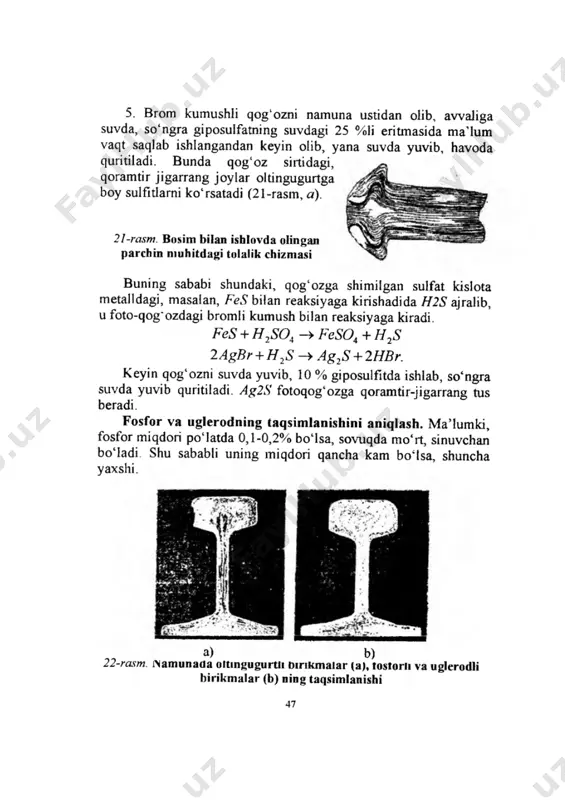 metallarning mikro- va makrotuzilishini aniqlash usullari va nuqsonlarni o‘rganish - Page 5
