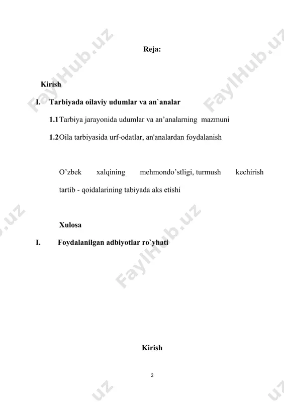 asi boʻyicha tajribalar alma-shishi, ota-onalarni tarbiyaviy ishlarga qizgʻin jalb qilishga ham bogʻliqdir. har bir ota-ona oila tarbiyasida oʻzlarining burch va masʼuliyatlarini chuqur anglashlari lozim. normal oilaviy muhit, bolani kitob oʻqishga, mehnat qilishga oʻz vaqtida jalb etish ham oila tarbiyasining muvaffaqiyati garovidir. oilada ota yoki onaning yoʻqligi yoki ulardan birining ketib qolishi oila tarbiyasiga katta zarar yetkazadi. ularning bolaga beradigan tarbiyaviy taʼsir kuchi yoʻqoladi, oila tarbiyasidagi muvozanat buziladi. bunday sharoitda bola qalbi qat-tiq jarohatlanadi, u tajang, serjaxl, qoʻpol, dagʻal boʻlib qoladi, kattalarga ishonmay qoʻyadi, oʻqishi pasayib ketadi. oila tarbiyasida otaning obroʻsi katta ahamiyatga ega. bolalarni barkamol inson qilib yetishtirishda maktabni oila bilan bogʻlamasdan muvaffaqiyatga erishib boʻlmaydi. shuning uchun oila tarbiyasida maktab va ota-onalar oʻrtasidagi taʼlimtarbiyaga oid birgalikdagi ishlari katta ahamiyatga ega. otaonalarning oʻqituvchilar bilan boʻlgan uchrashuvlarida aytilgan fikrlar, ayniqsa qimmatlidir. chunki ular oʻz farzandlari toʻgʻrisida koʻproq narsalarni bilib oladilar. shuning uchun bola tarbiyasining tub mohiyatini tushungan har bir ota-ona oila bilan …