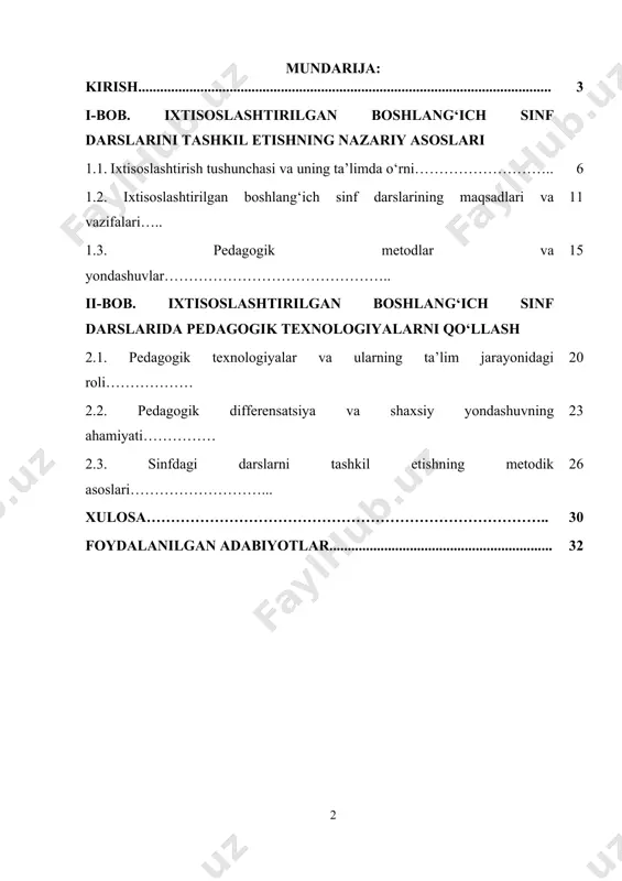 o‘naltirish muhim ahamiyat kasb etadi. o‘zbekiston respublikasi prezidentining 2022-yil 28-yanvardagi “2022–2026-yillarga mo‘ljallangan yangi o‘zbekistonning taraqqiyot strategiyasi to‘g‘risida”gi pf–60-son farmoni, shuningdek, 2023-yil 13-apreldagi “maktab ta’limi tizimini 2026-yilgacha rivojlantirish konsepsiyasini tasdiqlash to‘g‘risida”gi pq–105-son qarori ta’lim tizimining har bir bo‘g‘inida sifat va samaradorlikni oshirish, shu jumladan boshlang‘ich ta’limda differensial va individual yondashuv asosida o‘qitish jarayonini tashkil qilishni belgilab bergan. bu hujjatlar asosida ixtisoslashtirilgan boshlang‘ich sinflarni tashkil etish, u yerda pedagogik texnologiyalarni keng joriy etish va har bir o‘quvchining shaxsiy salohiyatini ochishga xizmat qiluvchi muhit yaratish dolzarb vazifalardan biri sifatida ilgari surilgan. bugungi kunda pedagogika fanida ta’limni ixtisoslashtirish, individual va shaxsga yo‘naltirilgan yondashuv, faol ta’lim metodlari, steam yo‘nalishi, kompetensiyaviy yondashuv, kognitiv rivojlanish nazariyalari asosida boshlang‘ich sinflarda o‘qitishning zamonaviy shakllari tobora keng qo‘llanilmoqda. ayniqsa, bolalarning ilm-fan, san’at, sport, chet tillari yoki boshqa sohalarga bo‘lgan qiziqishlarini aniqlab, maktabgacha va boshlang‘ich ta’limning uzviy integratsiyasini ta’minlash orqali ixtisoslashtirilgan ta’limni erta bosqichdan joriy etish samaradorlikni oshiradi. shu ma’noda, ilg‘or …