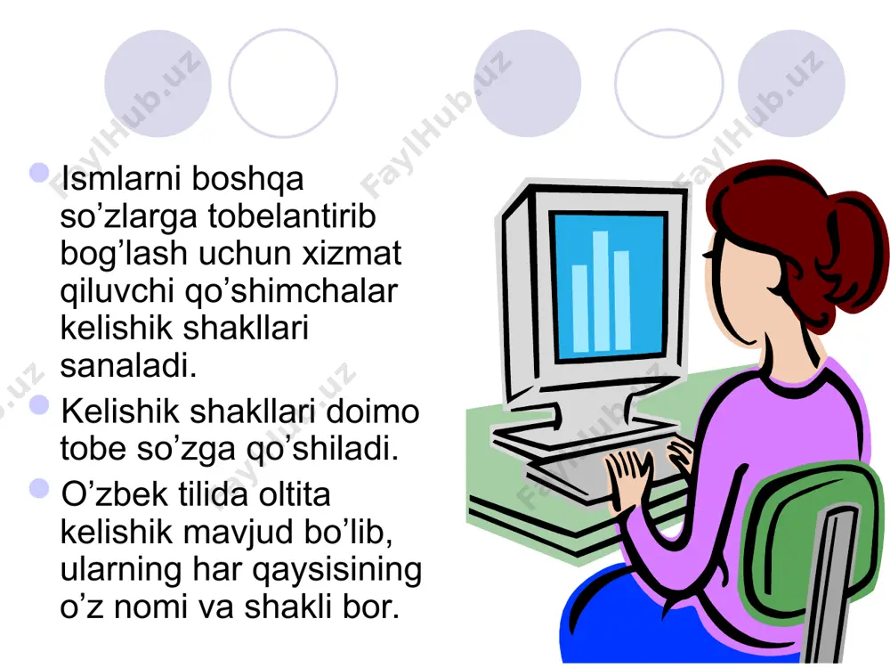 hiqarma. dadasining aytgan har bir so’zini tinglab qodirning o’ylagan gaplari yodidan chiqdi. o’qituvchining aytgan gaplarini o’quvchilar tinglashib so’ng o’z fikrlarini bildirishdi. u o’qish niyatida shaharga yo’l oldi. saodat sekin atrofga razm soldi. sayohatga yo’l olgan sayyohlar o’zlari bilan kerakli barcha anjomlarini olishdi. biz bugun qishloqqa buvimlarnikiga boramiz. maktabga har kuni shu yo’ldan qatnaymiz. uyga vazifani bajarib bo’lib, ko’chaga o’ynashga chiqaman. inson umri davomida o’ziga sodiq do’stlar orttiradi. adolat kuchda emas, kuch adolatdadir. dunyoda o’zbek zaminiga teng keladigan zaminning o’zi yo’q. vatan har bir insonning yuragida, qalbida bo’lmog’i lozim. uydan maktabgacha hali ancha bor. dadamdan uyga vazifalarimga yordam berishlarini so’radim. o’qituvchi har birimizdan uyga vazifani so’radi. ukamdan mashg’ulotlarga qay darajada qatnashayotganini so’radim.