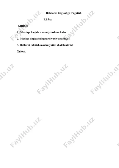 bolalarni tinglashga o'rgatish — DOCX