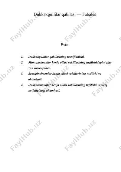 dukkakgullilar qabilasi — fabales — DOC