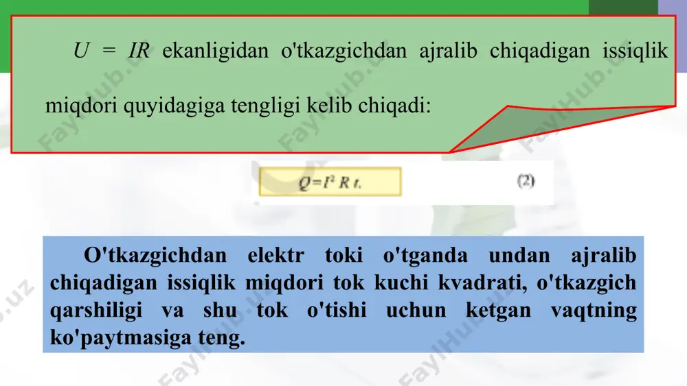 elektr toki ta'sirida o'tkazgichlarning qizishi - Page 4