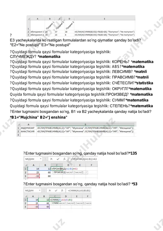 n? ?qaysi qatorda elektron jadvalning kataklar bloki to‘g‘ri belgilangan? ?to'g'ri formulani ko’rsating? ?to'g'ri formulani ko’rsating? ?to'g'ri formulani ko’rsating? ?to'g'ri formulani ko’rsating? ?to'g'ri formulani ko’rsating? ?to'g'ri formulani ko’rsating? ?to'g'ri formulani ko’rsating? ?qaysi qatorda elektron jadvalning kataklar bloki to‘g‘ri belgilangan? ?qaysi qatorda elektron jadvalning kataklar bloki to‘g‘ri belgilangan? ?to'g'ri formulani ko’rsating? ?to'g'ri formulani ko’rsating? ?to'g'ri formulani ko’rsating? ?to'g'ri formulani ko’rsating? ?to'g'ri formulani ko’rsating? ?to'g'ri formulani ko’rsating? ?to'g'ri formulani ko’rsating? ?to'g'ri formulani ko’rsating? ?to'g'ri formulani ko’rsating? ?to'g'ri formulani ko’rsating? ?to'g'ri formulani ko’rsating? ?to'g'ri formulani ko’rsating? ?to'g'ri formulani ko’rsating? ?to'g'ri formulani ko’rsating? ?to'g'ri formulani ko’rsating? ?to'g'ri formulani ko’rsating? ?to'g'ri formulani ko’rsating? ?to'g'ri formulani ko’rsating? ?to'g'ri formulani ko’rsating? ? c1 yacheykaning qiymati qanday bo’ladi? *300 ? c1 yacheykaning qiymati qanday bo’ladi? *20 ? каков будет результат вычислений в ячейке с1? *30 ? c1 yacheykaning qiymati qanday bo’ladi? *0 ? c1 yacheykaning qiymati qanday bo’ladi? *11 ? b1 yacheykaning qiymati qanday bo’ladi? *5 ? e2 va …