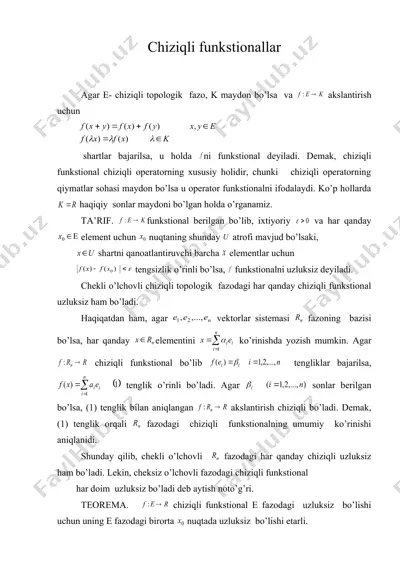 chiziqli funkstionallar — DOC