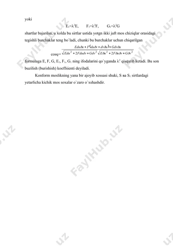 sirt ustidagi soxaning yuzi. izometrik va konform moslik - Page 5