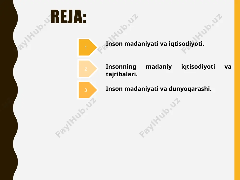 ste'mol qilish jarayonida inson iqtisodiy faoliyatining ijodiy yo'nalishini belgilaydigan ong va amaliy faoliyatning organik birligi. iqtisodiy bilim – moddiy ne'matlarni ishlab chiqarish, ayirboshlash, taqsimlash va iste'mol qilish, iqtisodiy hayotning jamiyat rivojiga ta'siri, jamiyatning barqaror rivojlanishiga hissa qo'shadigan yo'llar va shakllar, usullar to'g'risida iqtisodiy g'oyalar to'plami. shaxsning iqtisodiy madaniyatining muhim tarkibiy qismi iqtisodiy tafakkur ... u sizga iqtisodiy hodisa va jarayonlarning mohiyati to'g'risida ma'lumot olishga, o'rganilgan iqtisodiy tushunchalar bilan ishlashga va aniq iqtisodiy vaziyatlarni tahlil qilishga imkon beradi. ishlab chiqarish madaniyati quyidagi asosiy elementlarni o'z ichiga oladi 1) iqtisodiy, ilmiy-texnikaviy, tashkiliy, ijtimoiy va huquqiy xarakterdagi tarkibiy qismlar majmuasi bo'lgan mehnat sharoitlari madaniyati; 2) alohida xodimning faoliyatida namoyon bo'ladigan mehnat jarayoni madaniyati; 3) ishlab chiqarish jamoasidagi ijtimoiy-psixologik iqlim; 4) ilm-fan va boshqaruv san'atini organik ravishda birlashtirgan, ishlab chiqarish jarayonida har bir ishtirokchining ijodiy salohiyati, tashabbusi va tashabbuskorligini ochib beradigan va amalga oshiradigan boshqaruv madaniyati. inson madaniyati va iqtisodiyoti “madaniyat iqtisodiyoti” – bu …