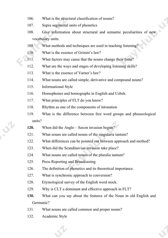 y do we use games in teaching? 145. what semantic types of adjectives and adverbs do you know? 146. what nouns are called material and abstract nouns? give examples for their use in modern english. 147. conversational style 148. give information about semantic similarity of morphemes and word families. 149. why is critical thinking important in english? 150. what can you say about the strong verbs? 151. what is the lexico-grammatical meaning of a noun in modern english? 152. phonetics and its practical importance. 153. diachronic approach to phraseology. 154. what are the difficulties in teaching speaking? 155. how many basic forms did the strong verb? 156. what syntactic functions of the noun are distinguished in modern english? 157. types of phonetics and their functions. 158. give information about problems of semi-affixes in lexicology. 159. what is case study in teaching english? 160. what can you say about weak verbs? …