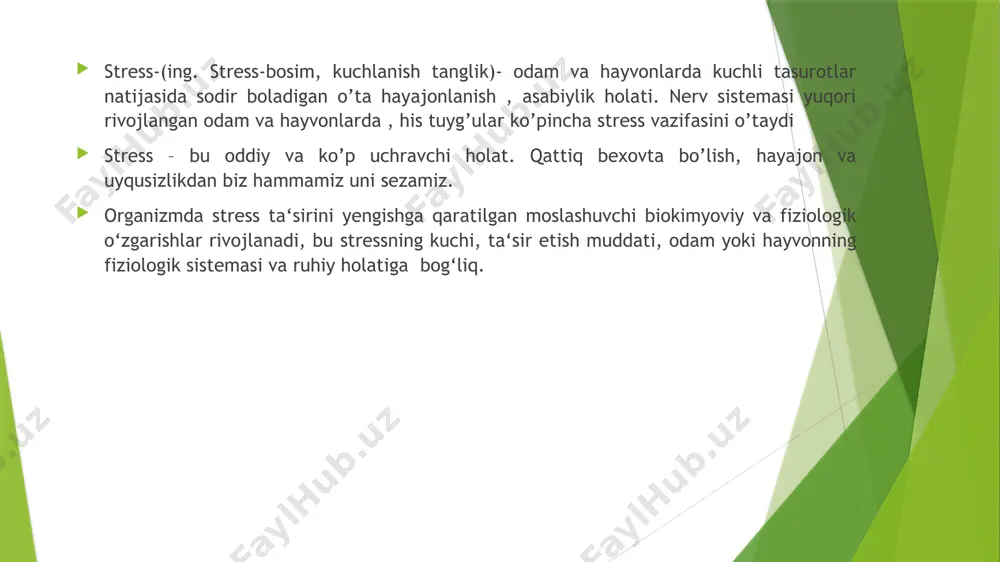 totuvligi bo`lmagan, vahimalar bilan yashaydigan oilalarning bolalarida uchraydi.bunday bola-o`smirda hayajonlanish kuchli bo`ladi. masalan, o`qituvchi doska oldiga chaqirib, o`tilgan mavzuni so`raganida hovliqib, qo`rqib o`zini yo`qotib quyadi.bu kasallikka uchragan ayrim o`smirlar o`ta oriyatli bo`lib qoladi. shu sababli ular tinimsiz aqliy mehnat bilan shug`ullanadi. nevroz, psixonevroz, nevrotik buzilish, nevroz kasalligi (qadimgi yunon «asab» dan yangi lot. neurosis) — uzoq davom etadigan funktsional psixogen buzilishlar majmuasi. bunday buzilishlarning klinik tasviri astenik, o‘rnashib qoladigan fikrlar yoki jazava belgilari, shuningdek, aqliy va jismoniy mehnat qobiliyatining vaqtinchalik pasayishi bilan ta‘riflanadi. «nevroz» tushunchasi tibbiyotga 1776-yilda shotlandiyalik shifokor uilyam kallen tomonidan kiritilgan. terminning mazmuni qayta-qayta boshqatdan ko‘rib chiqilgan, lekin hozirgacha uning umume‘tirof qilingan ta‘rifi yo‘q. shuni ham ta‘kidlab o‘tish kerakki, tibbiyot va biologiyada oliy asab faoliyatining turli funktsional buzilishlari ham «nevroz» deb nomlanadi. nevroz va nevrotik reaktsiyalarni davolashning asosiy usuli psixoterapiya hisoblanadi. hozirgi vaqtda psixoterapevtik yordamning ko‘plab yo‘nalishlari va usullari mavjud. ular patogenik (nevrozning sabablari va uni shaxsda ushlanib …