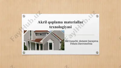 akril qoplama materiallar — PPTX