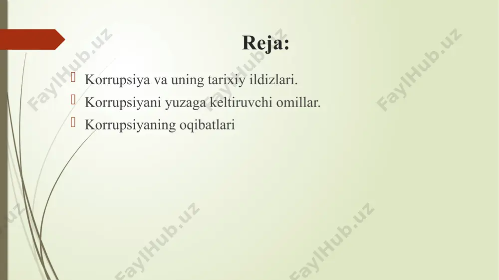 qaruv vakolatlari va huquqlaridan shaxsiy manfaatlar maqsadida foyda olishidir. atama, eng avvalo, siyosiy apparat xodimlariga nisbatan foydalanishi odatiy tusga kirgan. iqtisodchi berdhenning fikriga ko‘ra, makroiqtisodiy rivojlanish ko‘rsatkichiga eng katta salbiy to‘lqinni olib kiruvchi omil aynan korrupsiya hisoblanadi. uning ko‘rinishlari turlicha bo‘lishi mumkin: poraxo‘rlik, tovlamachilik, firibgarlik, nepotizm va h.k. korrupsiyaning kelib chiqish ildizi qaerda? uning kelib chiqish sabablarini aniqlash, korrupsiyaga qarshi kurashning samarali yo‘llarini topish bo‘yicha mutaxassislar, turli institutlar va xalqaro tashkilotlar tomonidan yuzlab, minglab tadqiqotlar o‘tkazilgan. o‘ziga xos reytinglar tuzilib, har xil ko‘rsatkich va raqamlar qayd etilgan jadvallar yaratilgan. hatto korrupsiyaning xilma-xil ko‘rinishidagi formulalari ham ishlab chiqilgan. hanuzgacha, barcha millatlar uchun qo‘l keladigan qarshi kurashda asqotadigan yagona echim yo‘q. gap shundaki, korrupsiyaning asl ildizi uning paydo bo‘lish geografiyasi bilan o‘zgaradi transparency international xalqaro tashkiloti tomonidan keyingi yillarda amalga oshirilgan tadqiqotlarda mdh davlatlari orasida rossiya, qozog‘iston, gruziya, ozarboyjon, ukraina va moldoviya davlatlarida korrupsiya darajasi yuqori ekanligi ko‘rsatiladi. hozirgi paytda bu davlatlar …