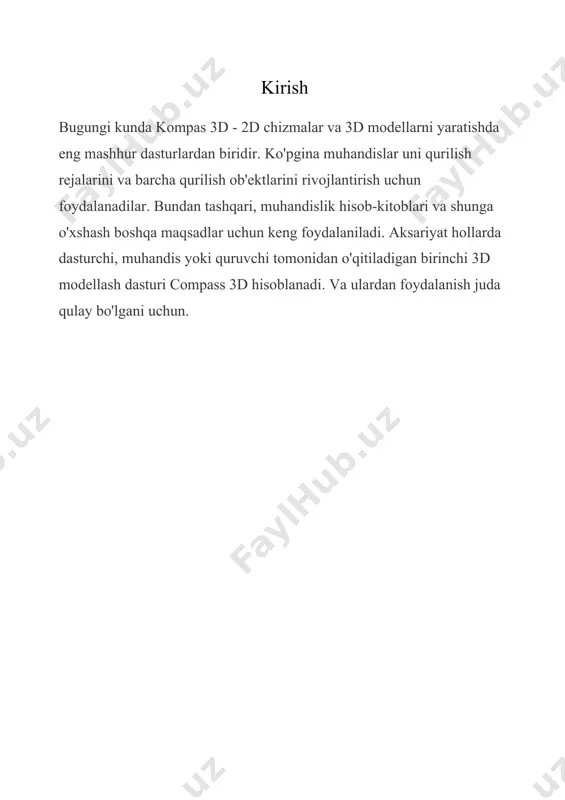 assamlashtirilgan kompas dasturida konstruktorlar uchun bir qancha qulayliklar yaratilgan. masalan, yuza g`adir-budirliklari, o`lcham aniqliklari va chetlanishlari, yuzalarining o`zaro joylashuvi o`lcham dopusklari va boshqalar ilovada avtomatik qo`llanish mumkin. kompas dasturi detallarni o`zaro biriktirish, yig`ish ketma-ketligi, ularni ajratish kabi ko`p mexnat talab qilinadigan ishni avtomatik ravishda amalga oshiradi. yig`ish chizmalarida o`rnatmalarni qo`shish tezkor va aniq ravishda amalga oshiriladi. "kompas" dasturi konstruktorlik xujjatlarning yagonaligi tizimi (eskd) talabalariga asosan ishlaganligi uchun unda loyixalangan ishchi va yig`ish chizmalari davlat andozasiga to`liq mos keladi. "kompas" dasturida nafaqat detallarni loyixalash, balki ularga mexanik ishlov berish texnologik jarayonini xam tuzish mumkin. kompas 3d dan foydalanishni o'rnatish boshlanadi. bu juda ko'p vaqt talab qilmaydi va juda standart. kompas 3d dasturining asosiy vazifalaridan biri 2d formatida eng ko'p ko'rilgan chizilgan - bu narsa oldin whatman ustida amalga oshirilgan va hozirda bu uchun kompass 3d mavjud. agar kompass 3d formatida qanday chizishni bilmoqchi bo'lsangiz, ushbu ko'rsatmalarni o'qing. shuningdek, dasturni o'rnatish jarayoni …
