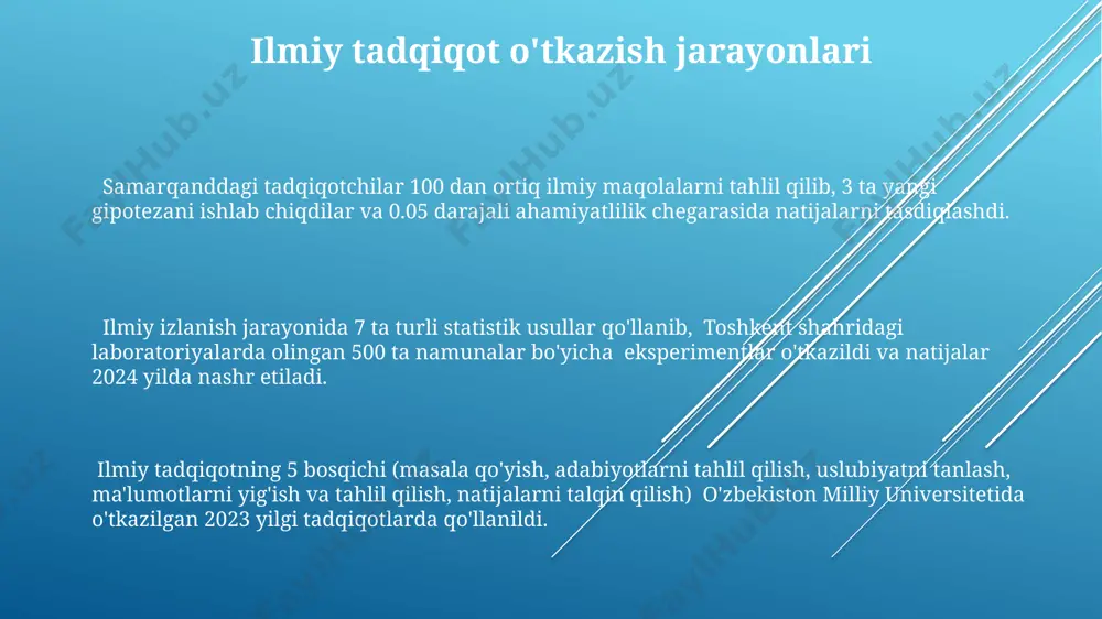 ujjatlar bilan ishlash samaradorligini 30% ga oshirishi mumkin. annotatsiya, rezensiya va kritikani yozish bo'yicha tavsiyalar annotatsiyalarni yozishda 300 so'zdan oshmaslikka, manba ko'rsatmalarini to'liq berishga (masalan, muallif, nashriyot, 2023-yil) va asosiy fikrlarni aniq bayon etishga harakat qiling. rezenziya yozishda 5-7 ta asosiy qismni ajratib, har bir qismga 100-150 so'z atrofida fikr bildiring, xalqaro standartlarga mos keluvchi toshkentdagi nashriyotlarning tajribasini inobatga oling. kritika yozishda 2-3 ta asosiy nuqsoni va 3-4 ta ijobiy tomonini ta'kidlab, konstruktiv takliflar berishni, masalan, moskva va sankt-peterburg olimlarining tadqiqotlari bilan taqqoslashni unutmang. e'tiboringiz uchun rahmat @taqdimot_robot