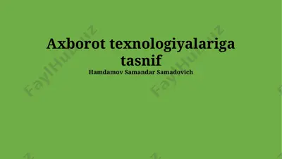 axborot texnologiyalariga tasnif — PPTX