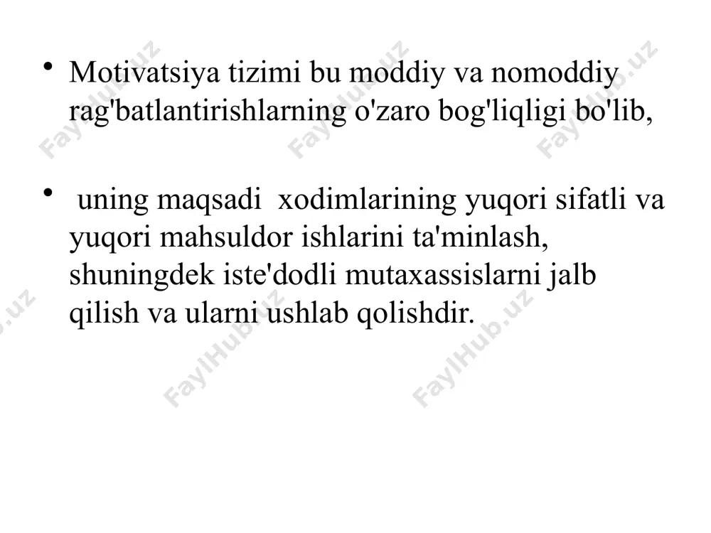 vchi va boshqalar) kabi bo'lishni xohlash. ushbu motiv mehnat va rivojlanishni rag'batlantiradi. bu, ayniqsa, boshqa odamlarning xatti-harakatlarini nusxalashga urinayotgan o'spirinlar uchun to'g'ri keladi. butga o'xshash istagi xatti-harakatlarning muhim motividir, uning ta'siri ostida inson rivojlanadi va takomillashadi. boshqa odam bilan identifikatsiya qilish, butdan (identifikatsiya ob'ekti) energiyani ramziy ravishda "qarz olish" tufayli shaxsning energiya salohiyatining oshishiga olib keladi: kuch, ilhom, ishlash va qahramon rolini bajarishga intilish (but, ota va boshqalar) buni amalga oshirdi. kuchning motivi - bu shaxsning odamlarga ta'sir o'tkazish istagi. quvvat uchun motivatsiya (kuchga ehtiyoj), ba'zi holatlarda, inson harakatlarining muhim harakatlantiruvchi kuchi bo'lishi mumkin. bu guruhda (jamoada) etakchi mavqega ega bo'lish istagi, odamlarni boshqarishga urinish, ularning faoliyatini aniqlash va tartibga solish. kuch motivi motivlar ierarxiyasida muhim o'rin tutadi. ko'pgina odamlarning harakatlari (masalan, turli darajadagi rahbarlar) hokimiyat motivi bilan bog'liq. boshqa odamlarga hukmronlik qilish va ularga rahbarlik qilish istagi ularni muhim qiyinchiliklarni engishga va o'z faoliyati davomida katta sa'y-harakatlarni amalga oshirishga …