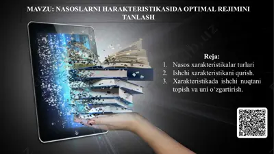 nasoslarni xarakteristikasida optimal rejimini tanlash — PPTX