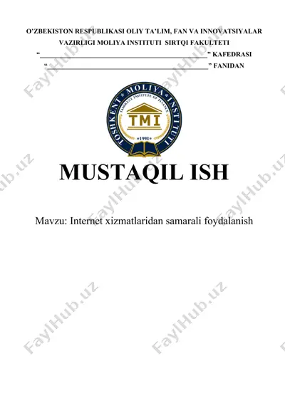 internet xizmatlaridan samarali foydalanish — DOCX