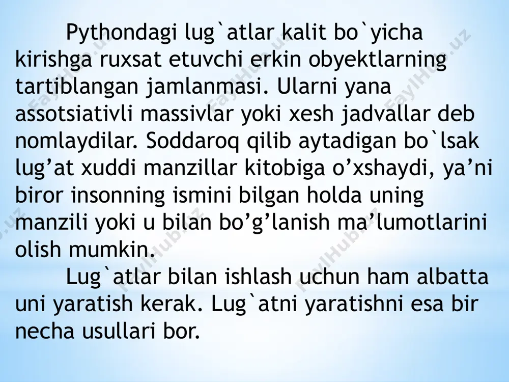 pythonda lug’at(dict)lar bilan ishlash - Page 3