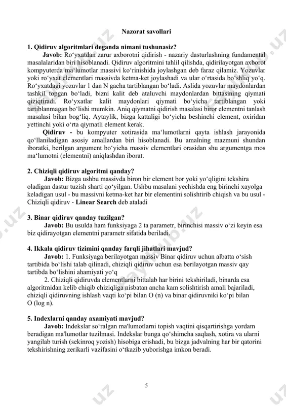 amaliy ish: ma’lumotlar tuzilmasi va algoritmlar - Page 5