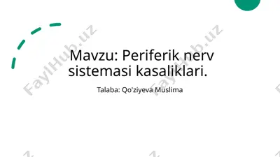 periferik nerv tizimi kasaliklari — PPTX