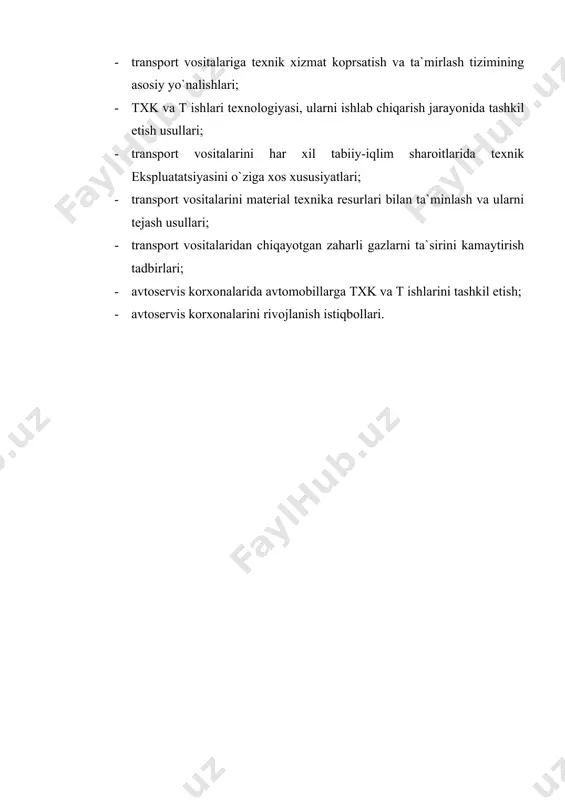 avtomobillar texnik ekspluatasiyasi fanining predmeti, vazifalari va manbalari - Page 4