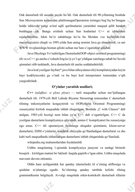 ajratib olgan qismlardan til grammatikasiga mos ravishda tuzilmaviy daraxt hosil qilishidan iborat bo’ladi. ushbu jarayonni sintaktik daraxt hosil qilish yoki parsing ham deyiladi. sintaktik daraxtda dasturdagi dasturlash tilining harbir so’zi va buyruqlar ketma-ketligi shoxchalar yordamida ifodalanadi. masalan: 2 + 3 * 5 ifodani sintaktik daraxti quyidagicha ko’rinishda bo’lishi mumkin: yoki murakkabroq daraxt tahminan mana bunday bo’ladi: parsing tushunchasi umumiy ma’nodagi so’z bo’lib, sodda qilib aytganda har qanday matnli ahborotni tahlil qilish, qayta ishlash deb ham tushunish mumkin. sintaktik daraxt hosil qilishda qo’llaniladigan parsing jarayoni turlari bir necha hil bo’lib ulardan eng ko’p ishlatiladigani – yuqoridan pastga qarab ishlovchi va pastdan yuqoriga qarab ishlovchi parsing turlaridir (top-down va bottom-up). bularning bir biridan farqi sintaktik daraxtning qay tomondan boshlab yaratishidadir. bular haqida batafsil gapirib o’tirmayman, bularni bitta maqolada tushuntirishni iloji ham yo’q. biz faqatgina yuqoridan pastga qarab ishlovchi turga kiruvchi rekursiv parserni ko’rib chiqamiz. qolgan parser turlari haqida balki keyingi maqolalarda ham …