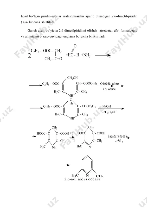 v) hosil qiladi. sintezning navbatdagi bosqichida difenatsilpiridinga yodli metil yoki para-toluol sulfometil tasir ettirib, n-metil-yoddifenatsilpiridin (vi) olinadi. bu modda vodorod tasirida lobelinga (vii) o‘tadi. meditsinada ishlatiladigan lobelin gidroxloridni, lobelin-asosga malum miqdorda xlorid kislota tasir ettirib olinadi. foydalanilgan adabiyotlar. 1. турақулов ё.х. « биохимия» «ўқитувчи» тошкент 1996 й 2. цветков л.а. сведения о гетероциклических соединениях и нукленовых кислатах в кеурсе химии. химия в школе-1986 №6 3. г.в. лозуревский, и.в.терентъева, а.а. шамшурин. практические работы по химик природных соединений издатеиъство « выстая школа» москва 1986г. 4. авчинников ю.а. биоорганическая химия. москва 1987г 5. итоги исследование алкалоидо носных растений. т из-во « фан» ан.р.узбекистан 1995 . _1374502892.bin _1374502896.bin _1374502898.bin _1374502899.bin _1374502900.bin _1374502897.bin _1374502894.bin _1374502895.bin _1374502893.bin _1374502890.bin _1374502891.bin _1374502889.bin