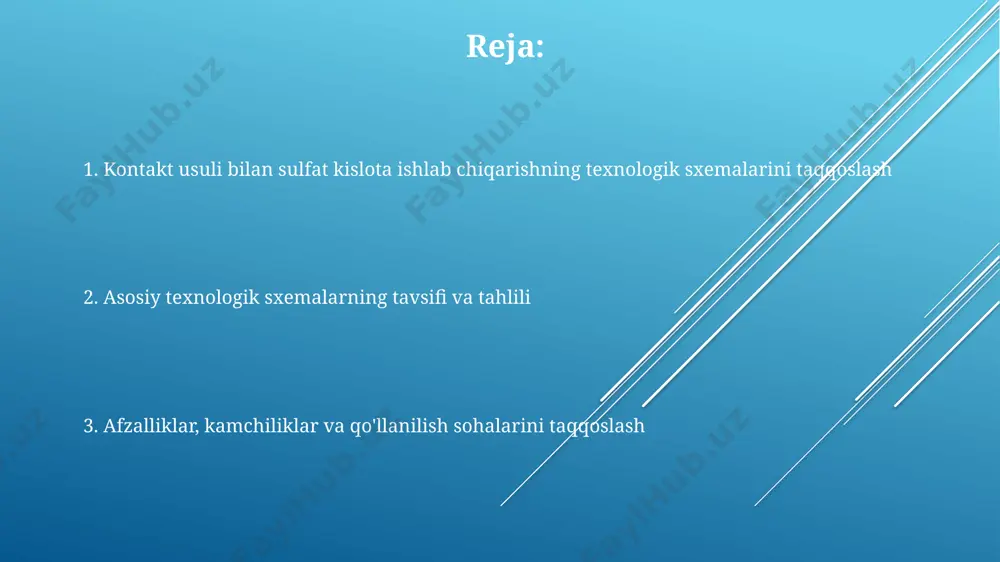 pastroq operatsion xarajatlar, ammo kamchiligi so2 konversiyasi darajasi 98% atrofida bo'lib, atrof-muhitga ta'siri yuqori bo'lishi mumkin. e'tiboringiz uchun rahmat