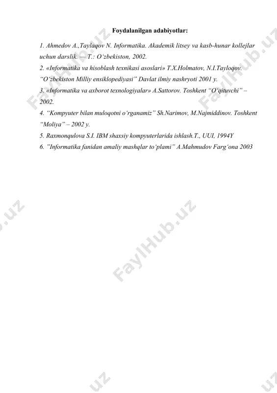 windows os muhitiga doir mashqlar bajarish. hujjatlar bilan ishlash. disklar bilan ishlash - Page 4