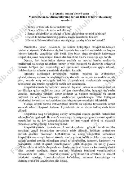 beton to’ldiruvchilar — DOC