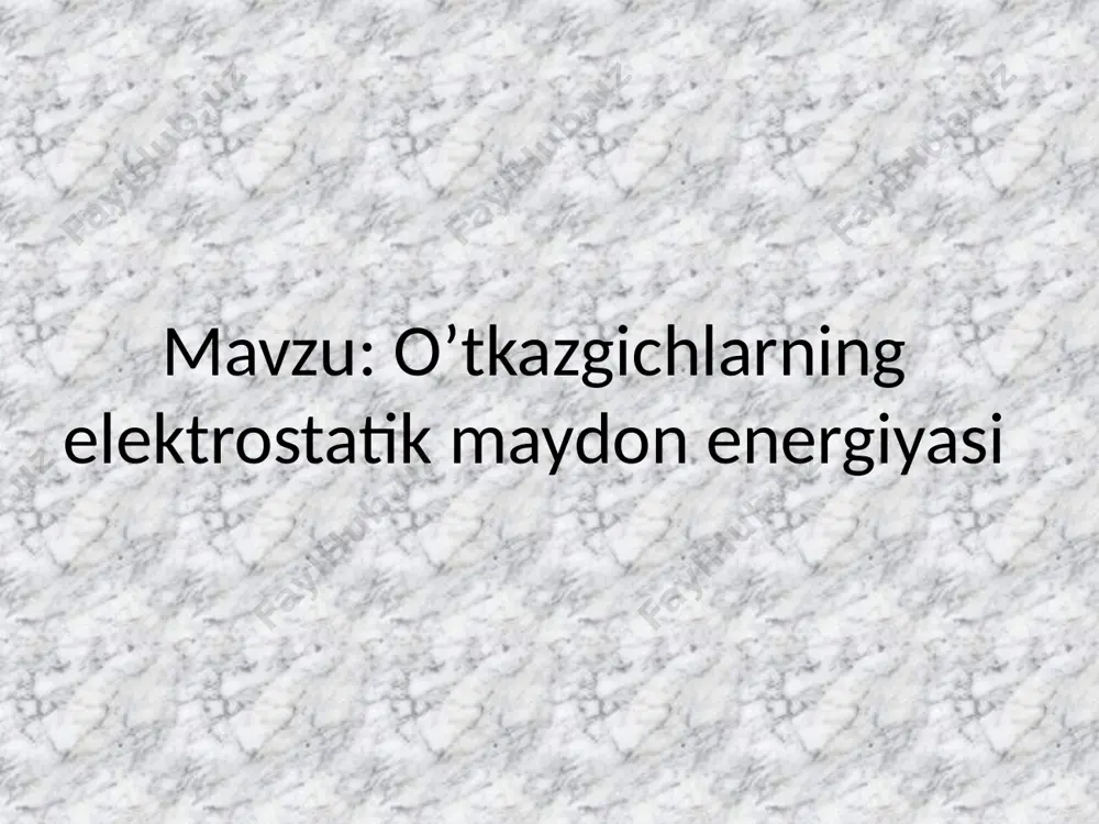 da, e = c. sig'imning kattaligi o'tkazgichning chiziqli o'ichamlari va uni o’rab turgan muhit bilan aniqlanadi. zaryad yoki potensialning cheksiz kichik o'zgarishida energiyaning o'zgarishini aniqlaymiz. buning uchun ifodani variatsiyasini hisoblaymiz: bu ifodani bir-biriga ekvivalent bo‘lgan ikki yo’l bilan o‘zgartirish mumkin: qo’yamiz va maydon variatsiyasi maydon kabi boshlang’ich tenglamalarni qanoatlantirishini e’tiborga olib quyidagini yozamiz: bu yerda due uchun quyidagi ifodani hosil qilamiz: bu ifoda zaryadning o'zgarishi hisobiga energiyaning o‘zgarishini aniq- laydi. bu kutilgan natija bo‘lib, berilgan maydonda cheksiz kichik sea zaryadni cheksizdan ko‘chirib kelishda bajarilgan ishga teng. o'tkazgichlarning zaryadi va potensiali orasidagi chiziqli bog’lanishni inobatga olsa, 2. energiyaning o‘zgarishini boshqacha ko‘rinishda ham yozish mumkin. buning uchun birinchi holdagi kabi hisoblashlarni bajarib quyidagini olamiz: bu yerda energiyaning o'zgarishi o‘tkazgichlar potensialining o:zgarishi bilan aniqlanadi. yuqoridagi ifodalarga asosan energiyadan biror o‘tkazgichning zaryadi bo'yicha olingan hosila, shu o‘tkazgichning potensialiga teng bo'ladi, shu vaqtda potensial bo'yicha hosila o‘tkazgichning zaryadini beradi, ya’ni: formuladagi dab belgi kroneker belgisi. …