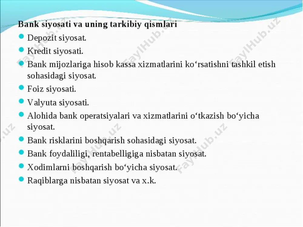 bank moliya tizimi va uning asosiy shakllari - Page 5