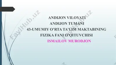 tokli o‘tkazgichlarning o‘zaro ta'sir kuchi — PPTX