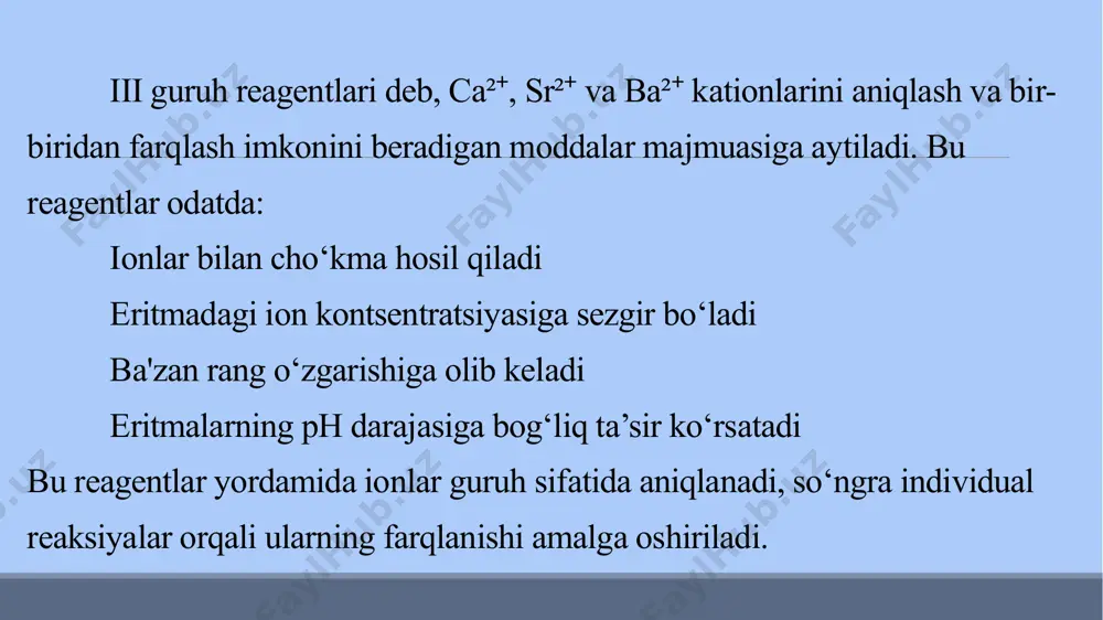 iii analitik guruh kationlarini aniqlash usullari - Page 5