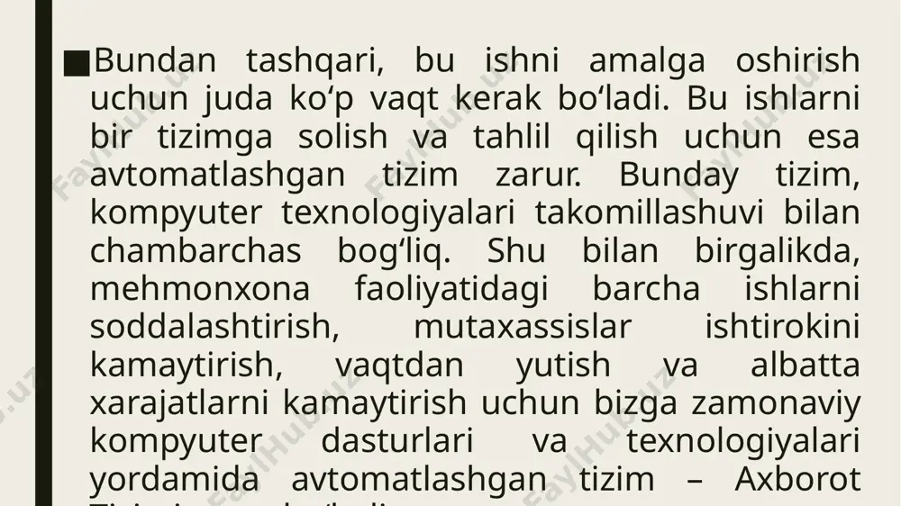 mehmona xizmatlari tahlilini avtomatlashtirish - Page 5