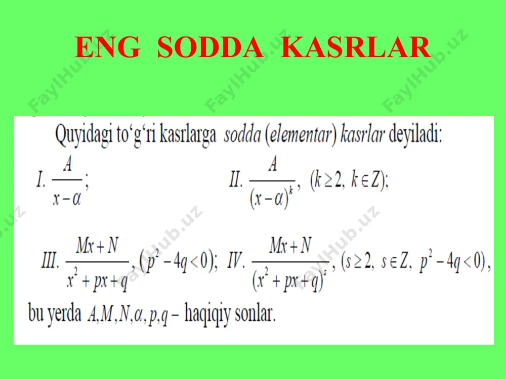 eng sodda ratsional kasrlarni integrallash - Page 4