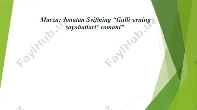 jonatan sviftning gulliverning sayohatlari romani — PPTX
