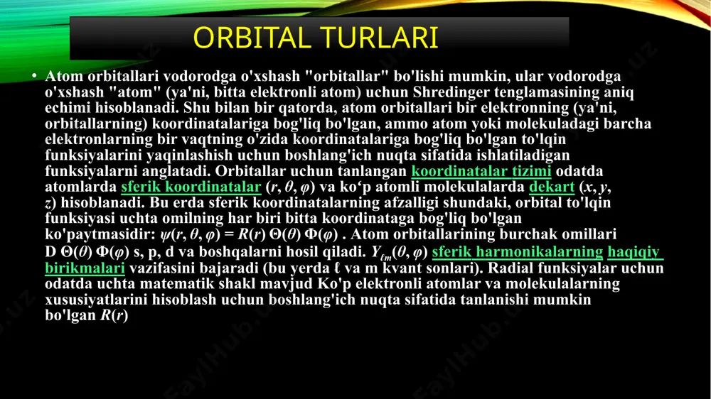 eng keng tarqalgan atom orbitalari - Page 4