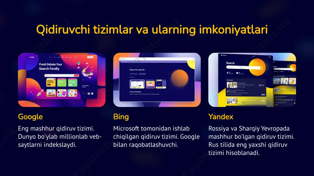 muloqot qilish qobiliyati muhim. kurslar davomida siz o'qituvchilar bilan onlayn muloqot qilasiz, shuningdek, guruh ishlarida qatnasha olasiz. o'z vaqtida o'qish qobiliyati masofaviy ta'lim mustaqil ravishda o'qishni talab qiladi. o'qish rejasi va topshiriqlarni bajarish uchun vaqt ajratish muhimdir. 25 samarali dars jarayonini tashkil qilish 1 interaktiv o'quv materiallari o'quvchilarni jalb qilish va ularning faol ishtirokini rag'batlantirish uchun o'quv materiallari interaktiv bo'lishi kerak. 2 muntazam kommunikatsiya o'qituvchi va o'quvchilar o'rtasida muntazam aloqa o'rnatilishi kerak. bu o'quvchilarning muammolarini hal qilish va ularga qo'llab-quvvatlash ko'rsatish imkonini beradi. 3 xavfsizlik va maxfiylik o'quvchilarning shaxsiy ma'lumotlari va xavfsizligi ta'minlanishi kerak. o'quv platformasi va materiallar xavfsiz bo'lishi kerak. 26 interaktiv o'quv materiallarini yaratish o'quv jarayonini yanada qiziqarli qilish interaktiv o'quv materiallari talabalarni o'quv jarayoniga jalb qiladi, o'rganishni samaraliroq va zavqliroq qiladi. ma'lumotlarni osonroq o'zlashtirish o'quv materiallari orqali talabalar ma'lumotlarni vizual va amaliy tarzda o'rganadilar, bu esa tushunishni yaxshilaydi. talabaning o'rganish uslubini hisobga olish turli xil interaktiv vositalar …