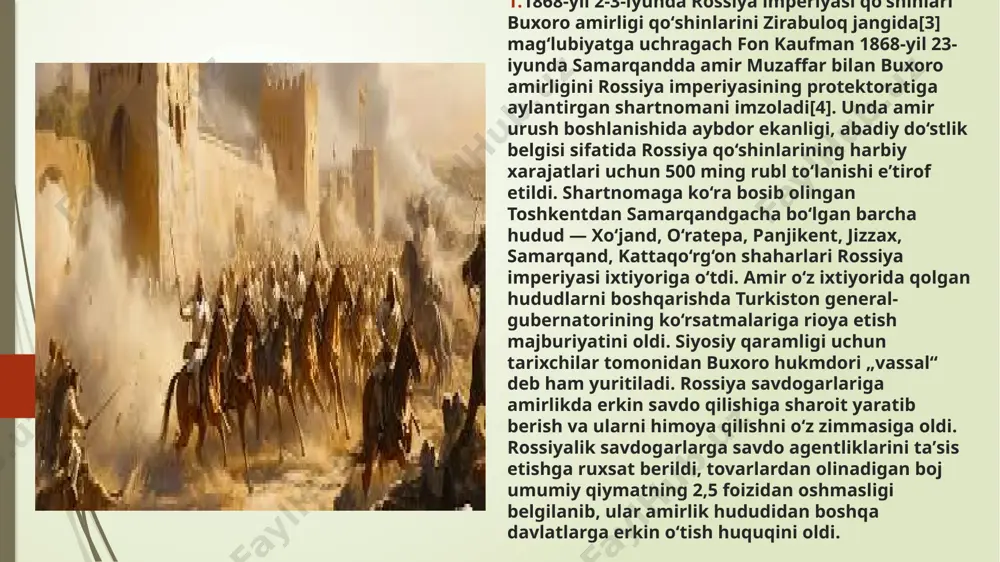 alo, siyosat, harbiy-strategist va nihoyat iktisodiy sabablar mazhbur qildi. o'rta osiyoda temir yo'l qurilish g'oyasi chor rossiyasi ushbu xududlar zabt etilgunga qadar ham bir necha bor kutarilgan edi. jumladan, 1850-1860 kurishning loyihasi tuzilayetgan paitda o'rta osiyo hududida ham temir yo'l qurish masalasi kutarilgan edi. ammo u sha payda goyaligich koldi. kaspiyorti temir yo'li kurilishining birinchi navbati (mikhailovsk qultigidan qizil) arvatgacha bwlgan 217 verstlik ywl) zhuda qiska muddat ichida, 8 oida kurilib, foidalanishga. topshirildi.414 ushbyo'lning kurilishi chor russiasi huku-matiga natsional uning katta scaledagi iktisodiy masalalarni, beams eng avalo, yil temir yil kurilishini echishga qodir, hamda ushbu temir yo'l kurilishining harbiy strategist position sini o'rta osiyoda yanada mustah-kamlashiga hizmat etishiga tula ravish ishonch hosil kili-shiga imkon qush. 1886 yil 18 va 22 aprel kunlari vazirlar qo'mitasi caspian orti temir ywlining yangini kurisni muhokama qildi va uni to samarkandga qadar davom ettirisga karor qabul qildi va o'sha qaror asosida temir y'l qurilishi boshlanib, …